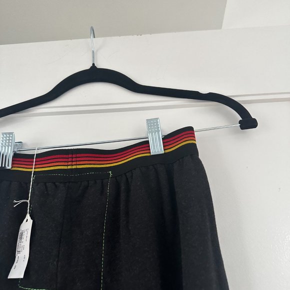 Aviator Nation Sweatpants Logo Stripe Elastic Waistband Black Unisex Sz Small - Picture 9 of 9